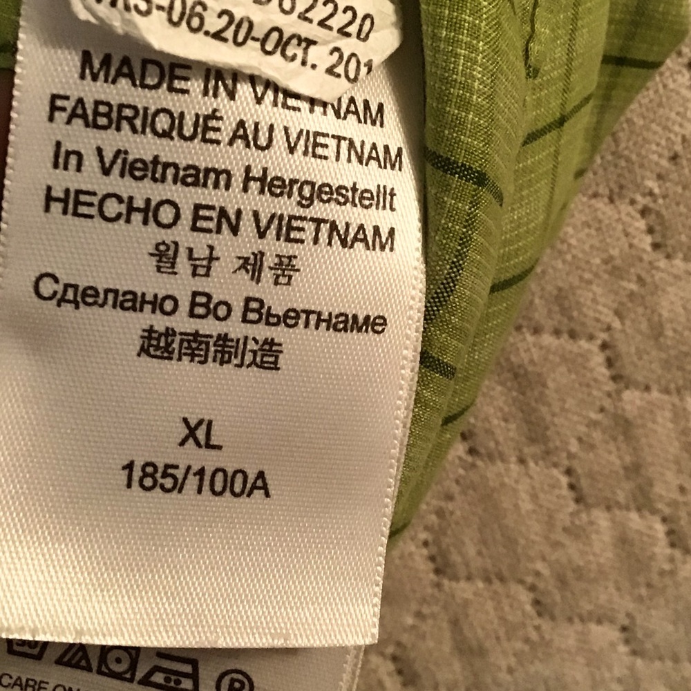 Marmot Men’s Button Up Shirt XL Green Grid Check Pattern Short-sleeve - Picture 4 of 5